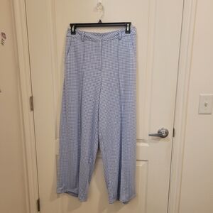 Ivy City Co Light Blue & White Gingham Pants